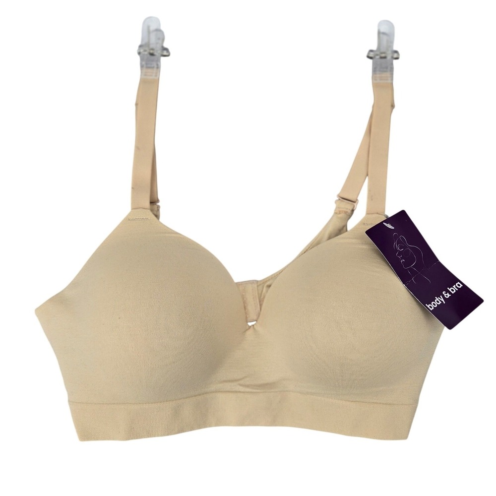 body & bra NEW Medium Wireless Seamless T-Shirt Bra Beige Womens Comfort
